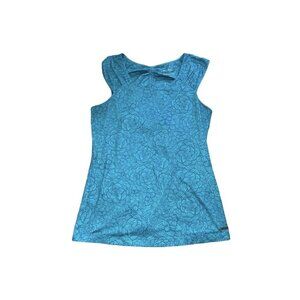 Merrell Womens Opti Wick Tank Top V Neck UPF 50+ Size Small Sea Blue Floral